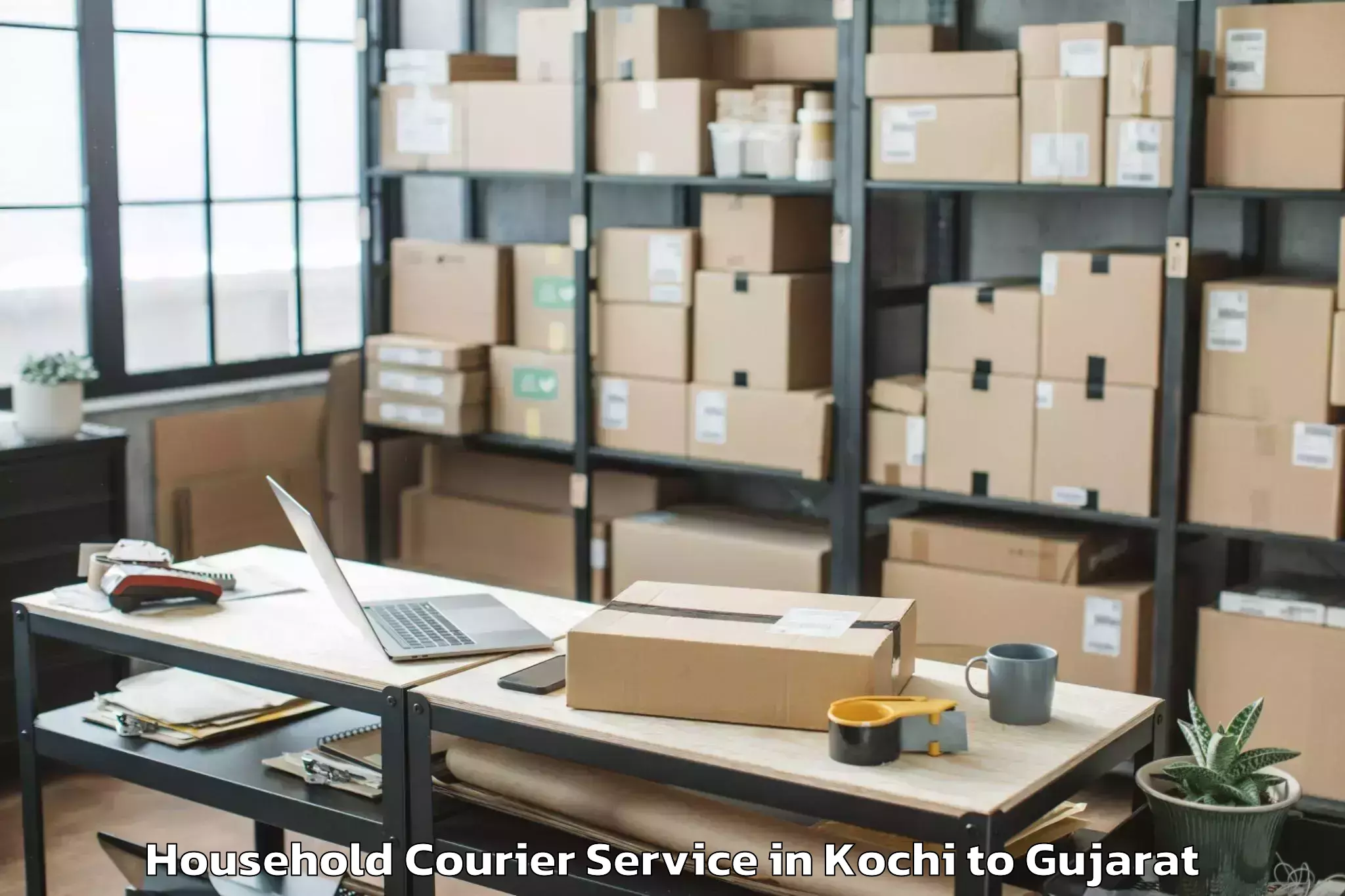 Top Kochi to Dhandhuka Household Courier Available